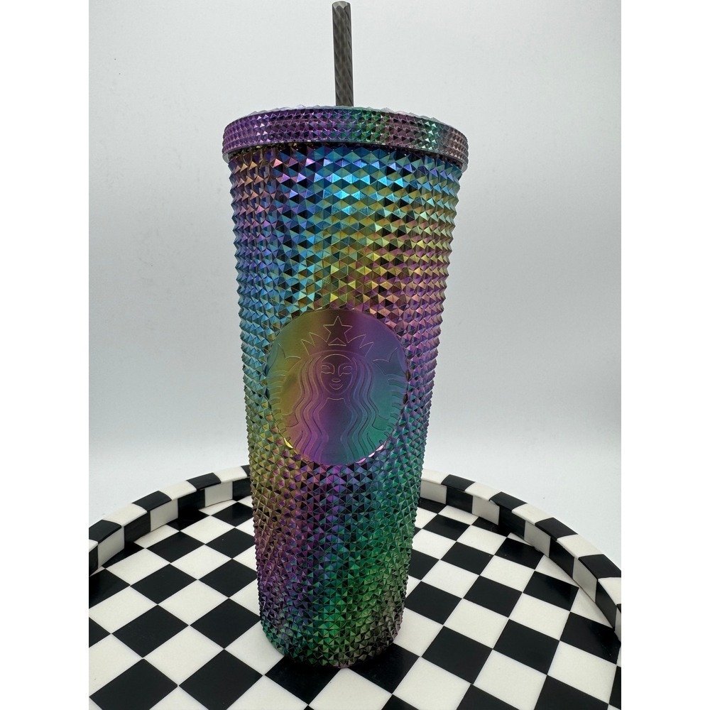 Starbucks Iridescent‎ Studded Tumbler 24 oz Cold Cup Rainbow Prism